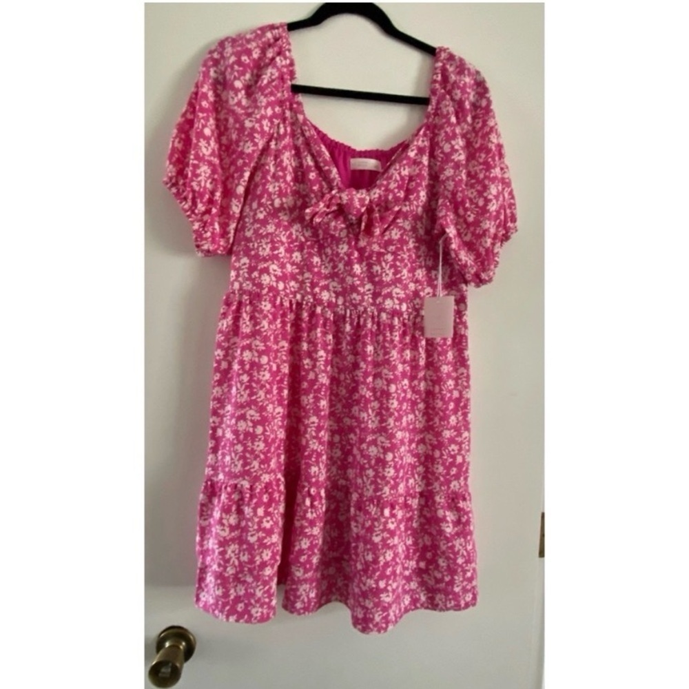 LC Lauren Conrad Pink Floral Babydoll Dress - Picture 4 of 6